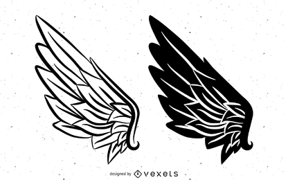 416x260 Wings Vector Graphics To Download - Wings Line Drawing