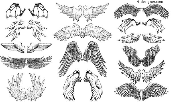 600x360 Designer Go Media Produced Variety Of Hand Painted Wings - Wings Line Drawing