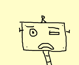 300x250 Sad Robot Winky Face Drawing - Winky Face Drawing