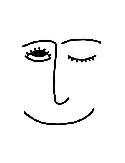 425x550 Winky Face Pillow Posters - Winky Face Drawing