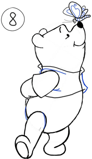 300x514 How To Draw Winnie The Poo And Butterfly With Step - Winnie Drawing