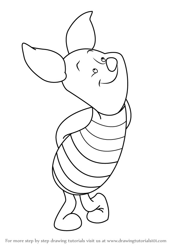 596x843 Learn How To Draw Piglet From Winnie The Pooh - Winnie Drawing