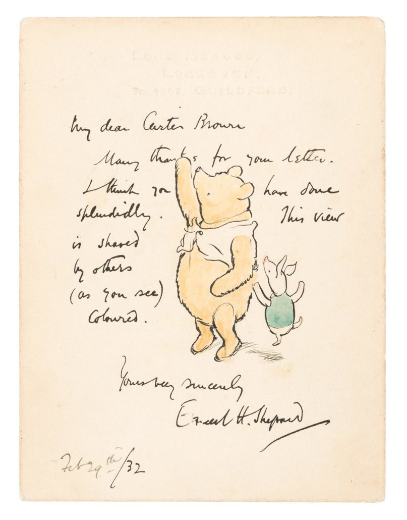 807x1030 rare winnie the pooh drawing leads april auction - Winnie Pooh Drawing
