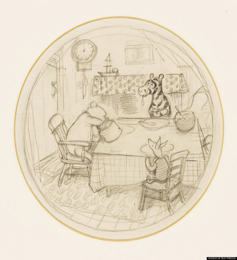 900x987 Original, Illustration Of Pooh, Christopher Robin And Piglet - Winnie The Pooh Drawings
