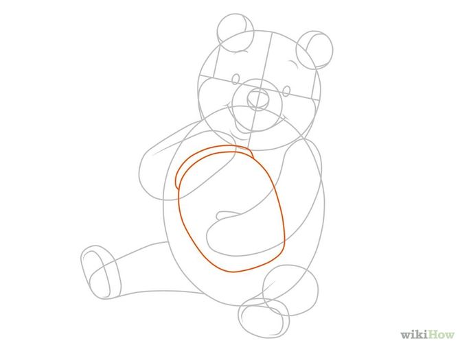 670x503 How To Draw Winnie The Pooh Steps - Winnie The Pooh Line Drawing