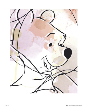 360x450 Winnie The Pooh Line Drawing Mini Art Print - Winnie The Pooh Line Drawing