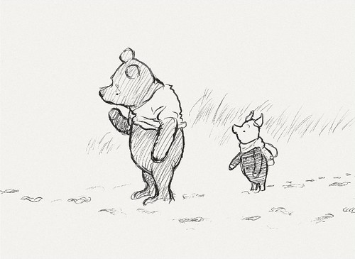 500x365 Bibliodyssey Original Winnie The Pooh Drawings - Winnie The Pooh Line Drawing