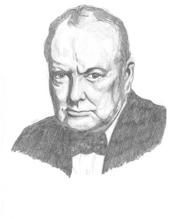540x700 portrait of winston churchill - Winston Churchill Drawing