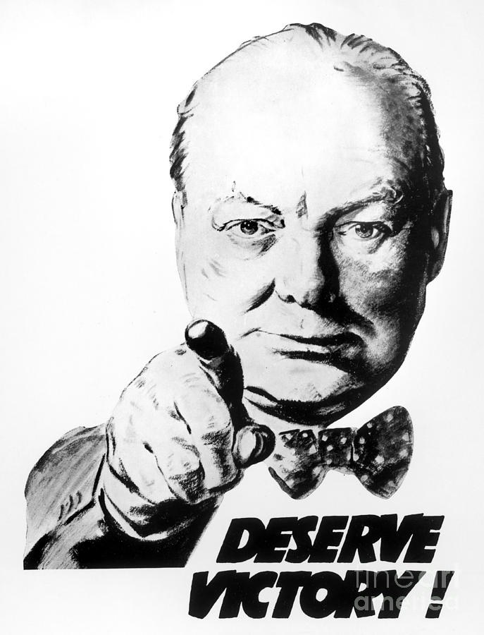 687x900 winston churchill deserve victory poster drawing - Winston Churchill Drawing