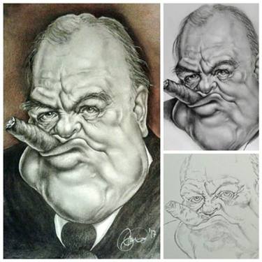 375x375 winston churchill caricature drawing - Winston Churchill Drawing