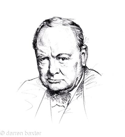 411x450 winston churchill - Winston Churchill Drawing