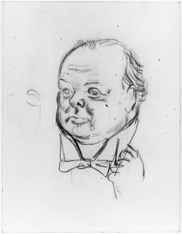 621x800 npg - Winston Churchill Drawing