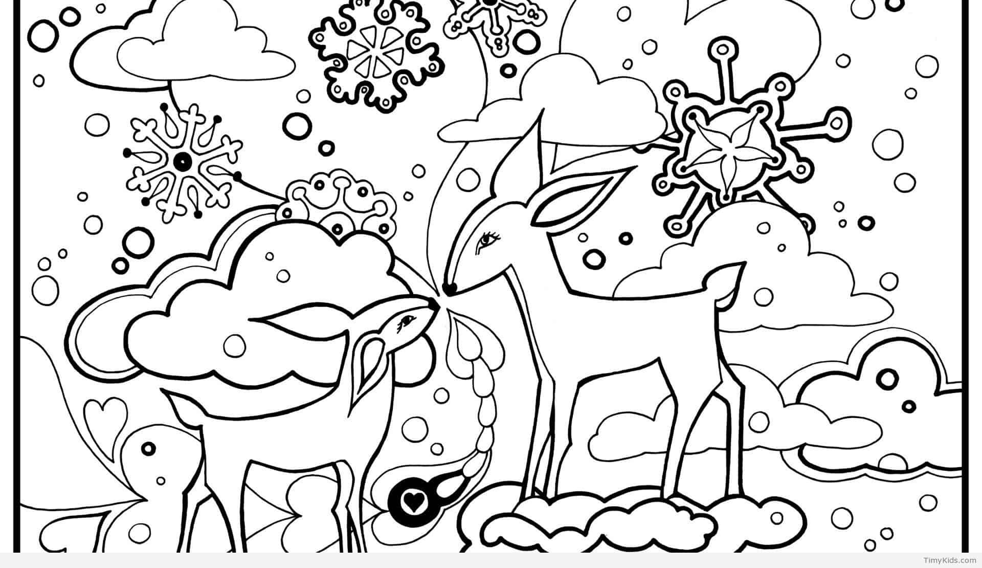 1920x1110 Winter Animals Coloring - Winter Animals Drawing