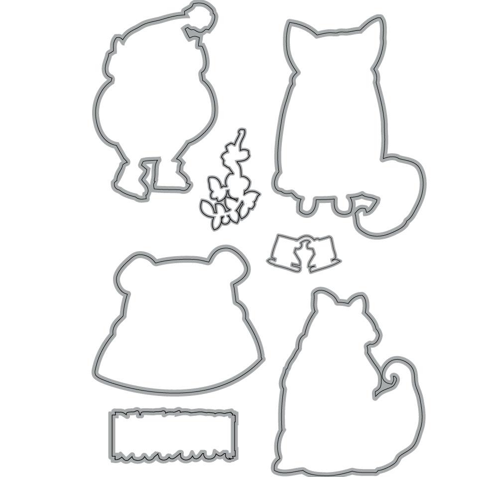 1000x959 winter animals die set - Winter Animals Drawing