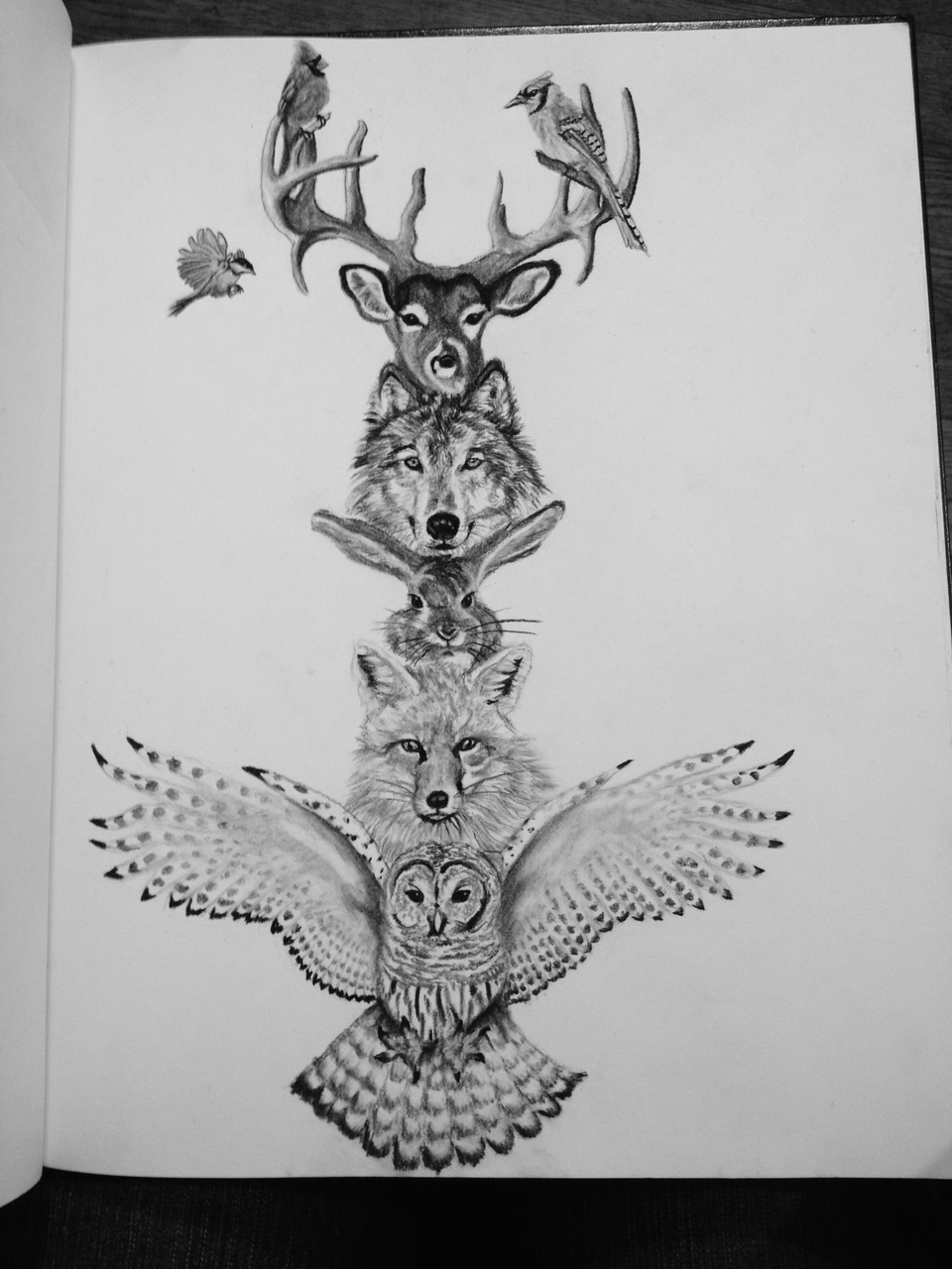 960x1280 Winter Animals Stacked Together Shared - Winter Animals Drawing