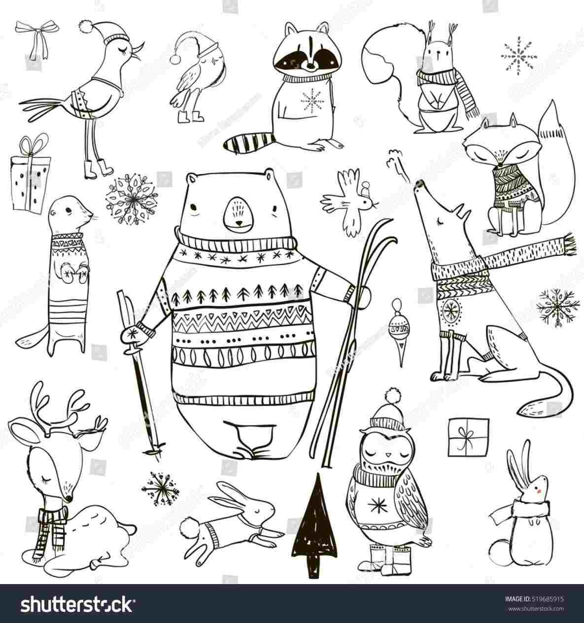 1185x1264 set cute stock vector royalty rhshutterstockcom set winter animals - Winter Animals Drawing