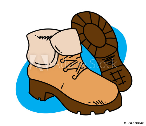 500x434 Winter Boots Cartoon Hand Drawn Image Original Colorful Artwork - Winter Boots Drawing