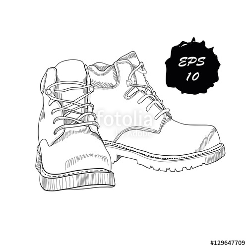 500x500 hand drawn graphic men winter boots on white background casual - Winter Boots Drawing