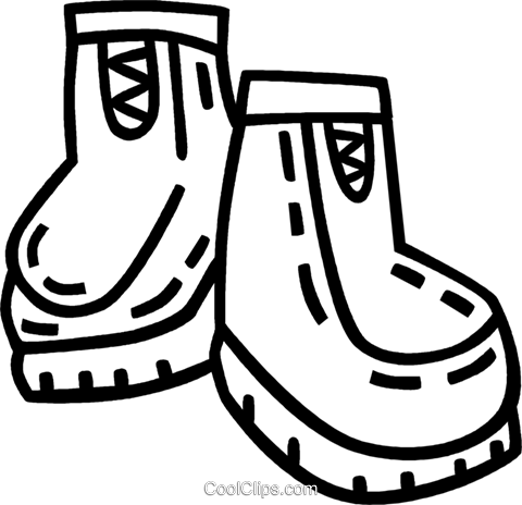 480x464 Winter Boots Royalty Free Vector Clip Art Illustration - Winter Boots Drawing