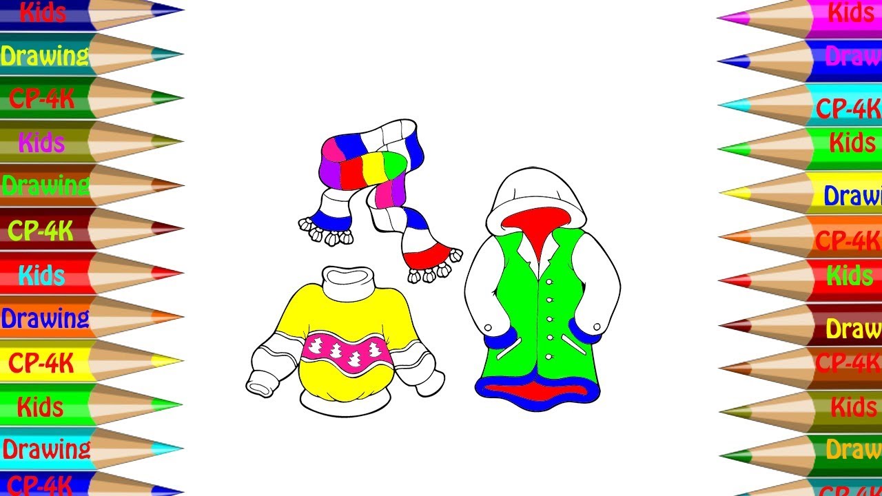 1280x720 winter clothes sets coloring book how to draw winter clothes - Winter Clothes Drawing