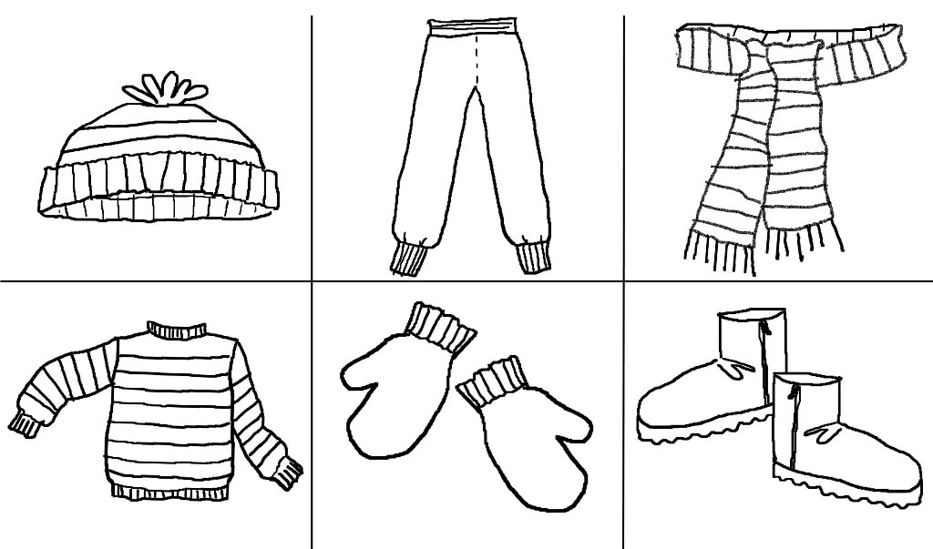 1024x603 winter drawing warm clothing for free download - Winter Clothes Drawing