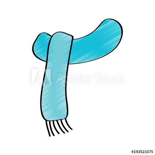 500x500 winter clothes scarf warm accessory vector illustration drawing - Winter Clothes Drawing