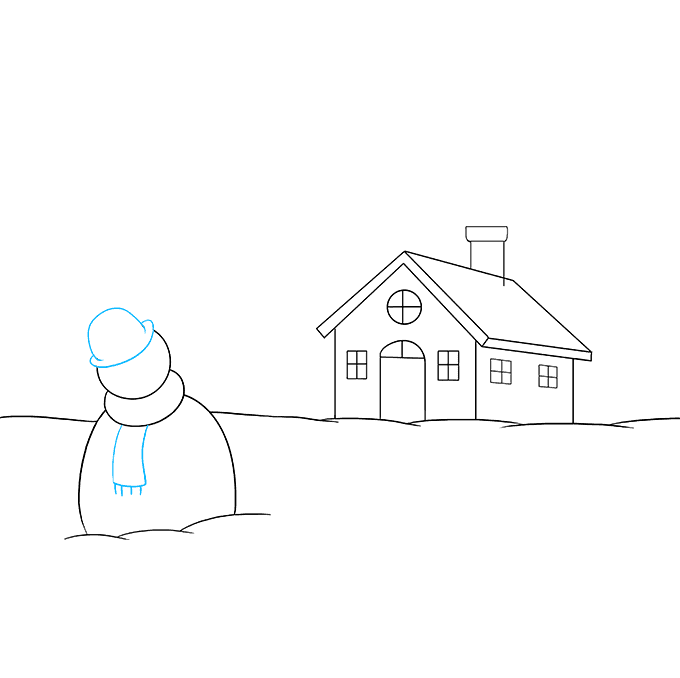 680x678 How To Draw A Winter Scenery - Winter Drawing