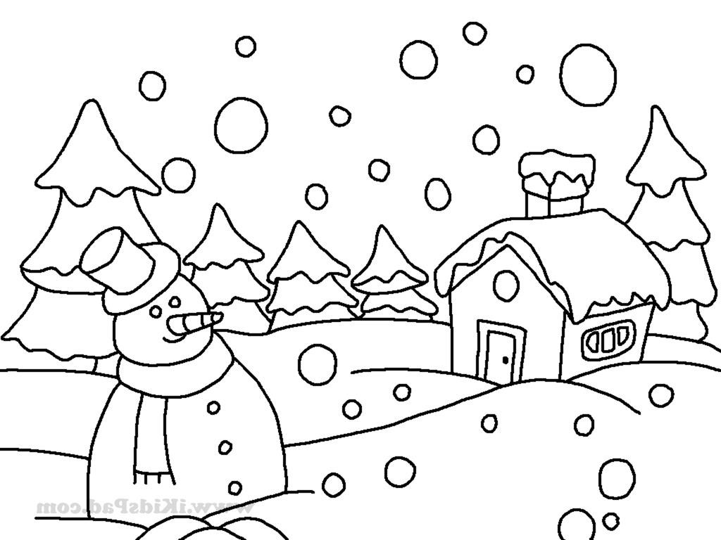 1024x768 Winter Drawing Free Download - Winter Drawing