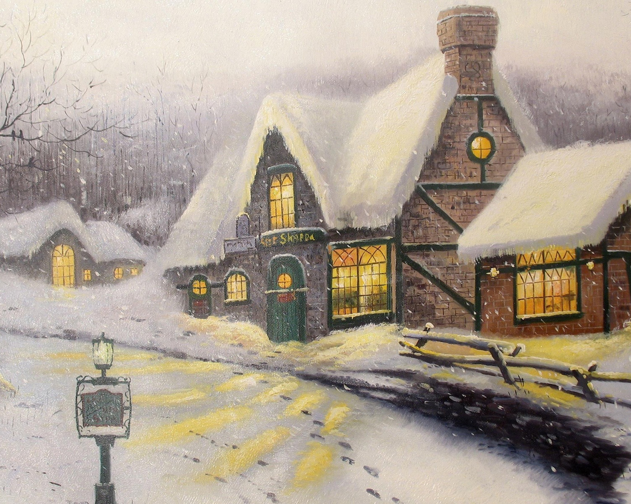 1280x1024 Beautiful Winter Drawing - Winter Drawing