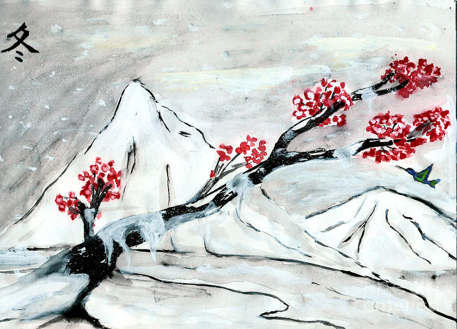 900x647 Chinese Brush Paint Winter Drawing - Winter Drawing