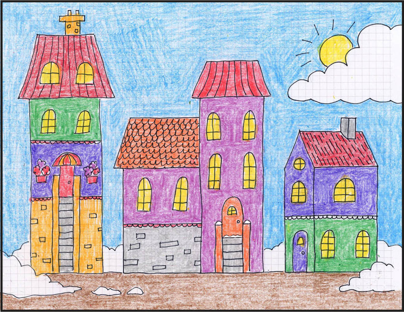 Детские рисунки города