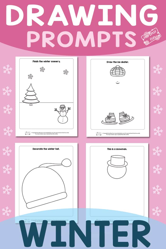 700x1048 winter drawing prompts for kids - Winter Drawing For Kids