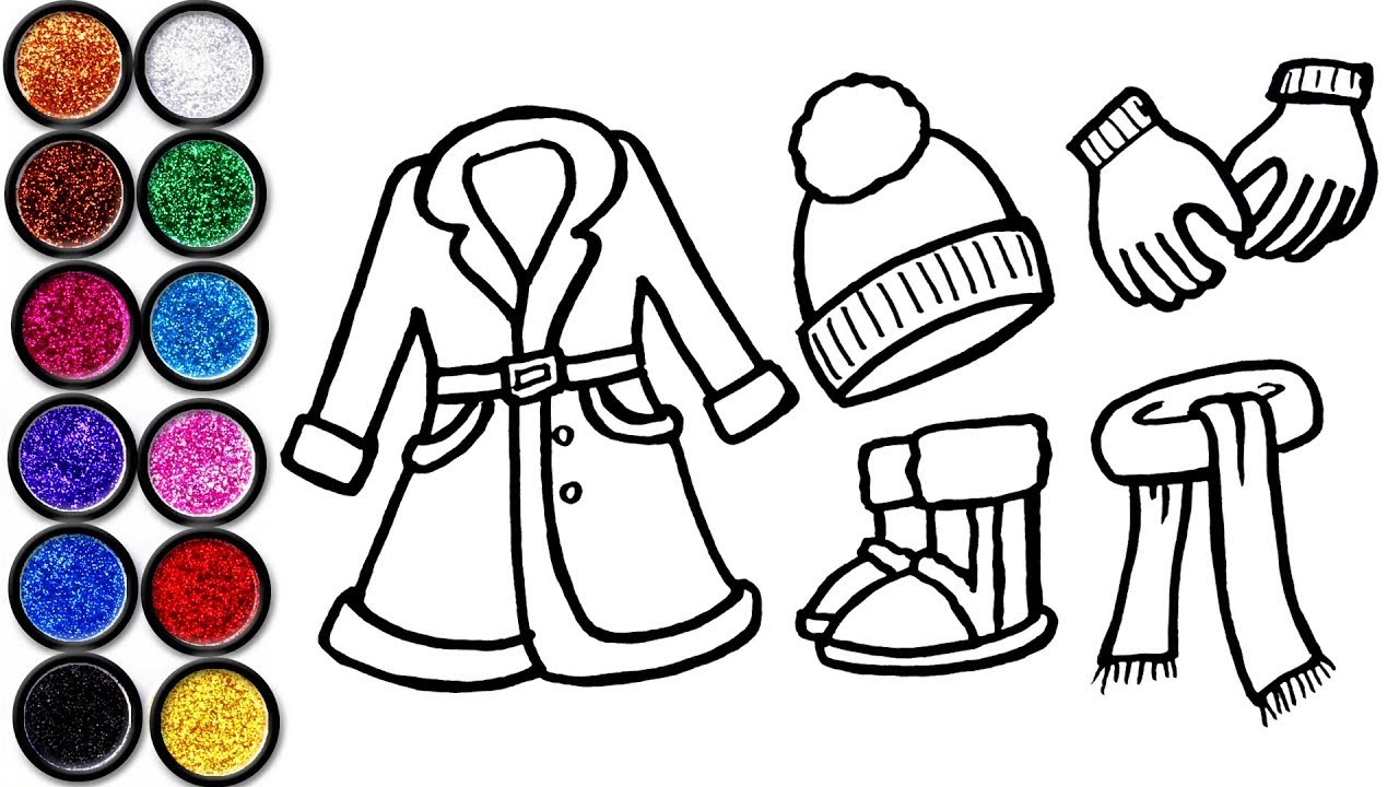 1280x720 Winter Dress Coloring And Drawing For Kids, Toddlers Learn - Winter Drawing For Kids
