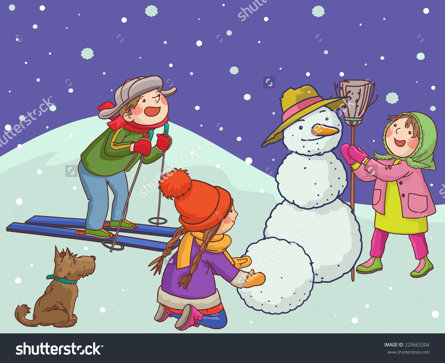 1500x1225 Kids Playing In Snow Clipart - Winter Drawing For Kids
