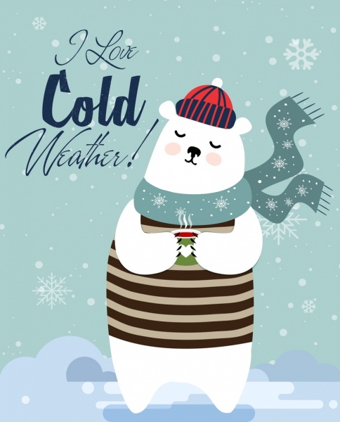 484x600 cold winter drawing stylized white bear calligraphy decor free - Winter Drawing Images