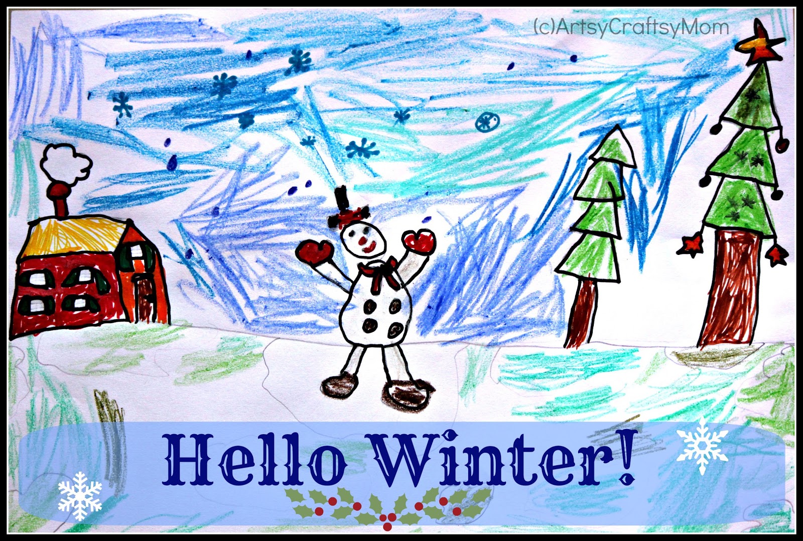 1600x1078 Hello Winter - Winter Drawing Kids