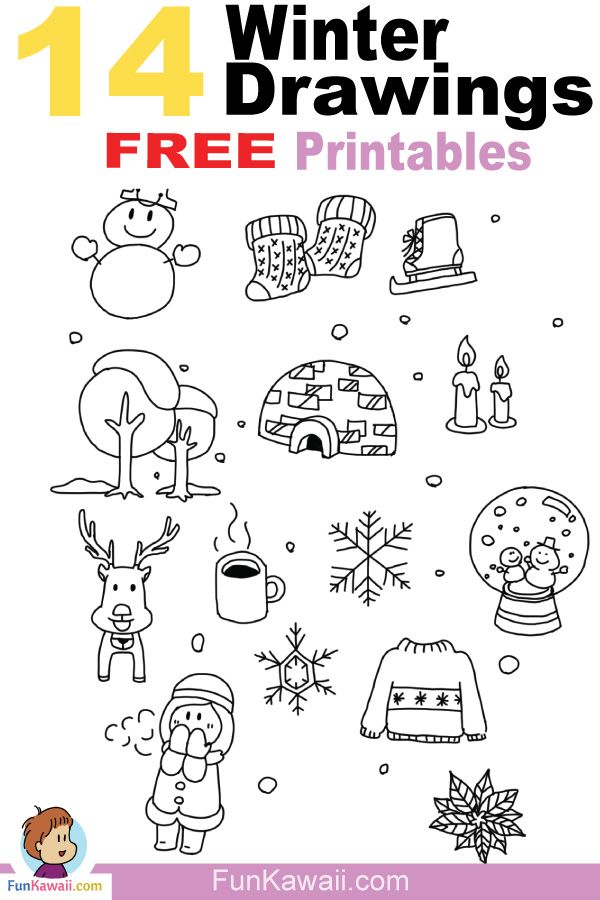 600x900 Let's Draw Winter Doodles - Winter Drawing Kids