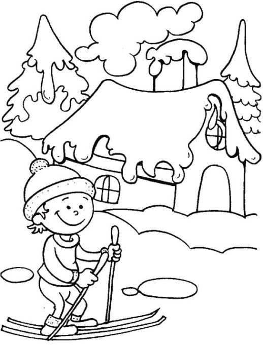518x683 winter season coloring pages winter coloring pages free - Winter Drawing Kids