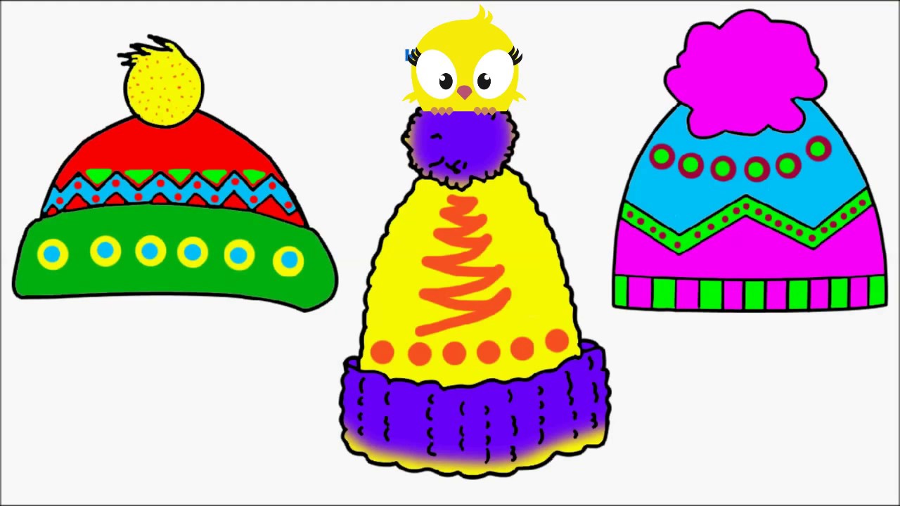 1280x720 how to draw winter hat coloring pages videos for children art - Winter Hat Drawing