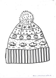 216x300 winter hat and mittens craft ideas for kids - Winter Hat Drawing
