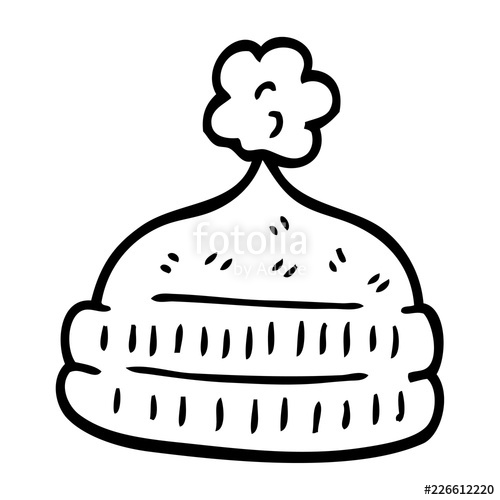 500x500 line drawing cartoon winter hats stock image and royalty free - Winter Hat Drawing