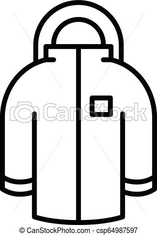 314x470 winter jacket icon, outline style winter jacket icon outline - Winter Jacket Drawing