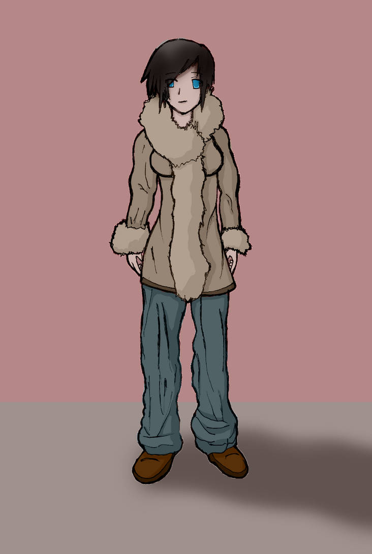 732x1092 anime drawing girl with winter jacket - Winter Jacket Drawing