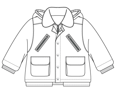 400x309 baby boy jacket with fur kidsfashionvector cute vector art - Winter Jacket Drawing