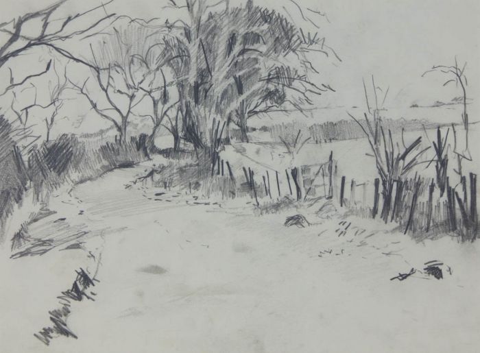 700x515 Howard J Morgan - Winter Landscape Drawing