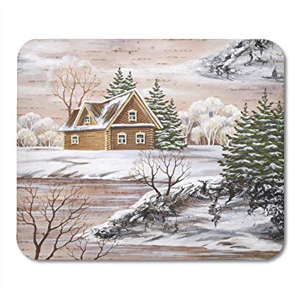 425x425 nakamela mouse pads beauty architecture winter - Winter Landscape Drawing