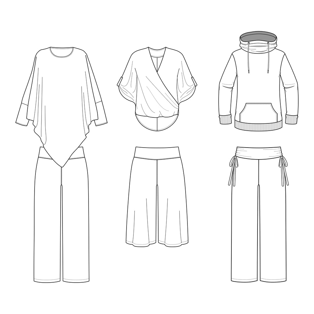 1000x1000 Winter Sewing Patterns - Winter Line Drawing
