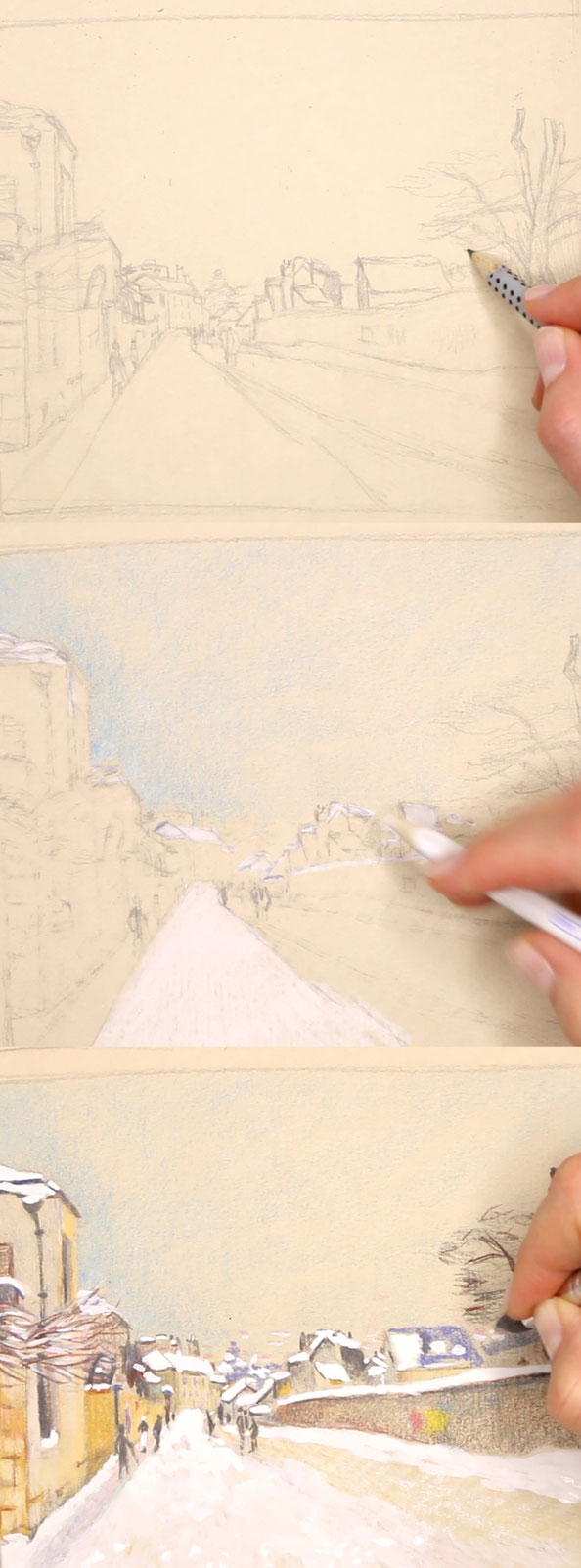 594x1604 Drawing A Winter Scene Studies After Sisley The Daily Atelier - Winter Scene Drawing