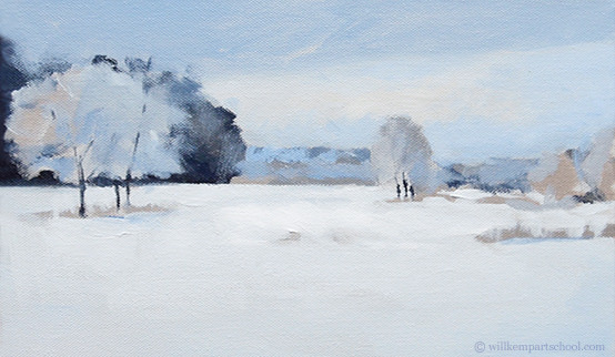 554x322 How To Paint A Simple Snowscene With Acrylics - Winter Scene Drawing