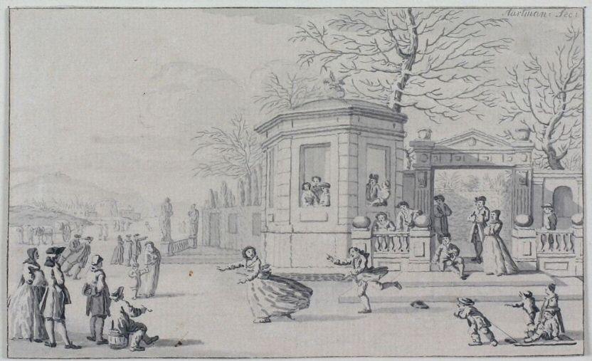 832x507 Nicolaes Aartman - Winter Scene Drawing